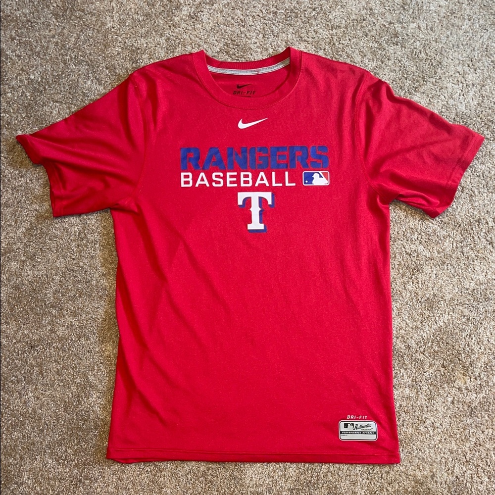 Nike Red Texas Rangers MLB Baseball T- Shirt